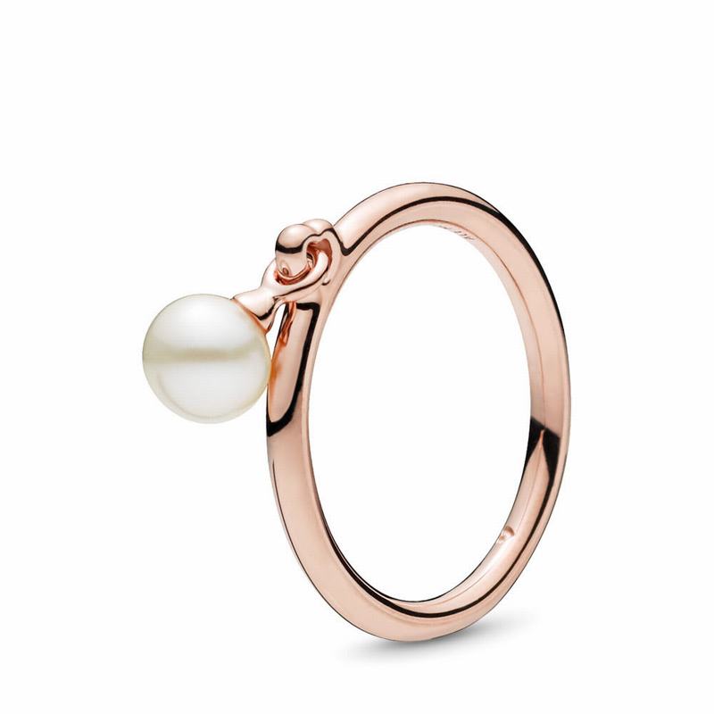 Pandora Australia Rose™ Contemporary Pearl Stackable Ring | QBGERI687